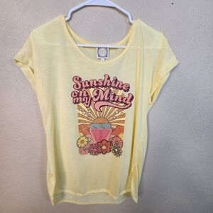 Truself Yellow Graphic Tee - Sunshine on My Mind Large (5695)